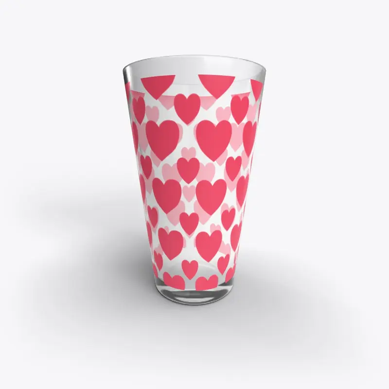 Heart pint glass 