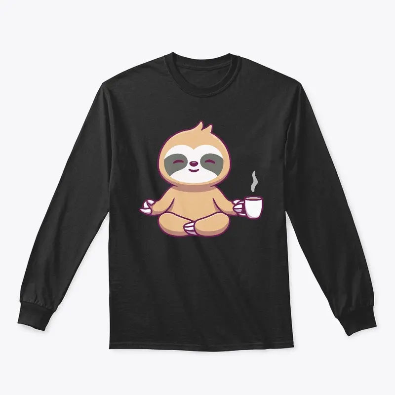 Sloth with coffee long sleeve shirt 