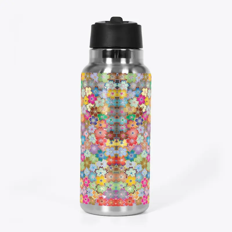 32 oz flower water bottle 