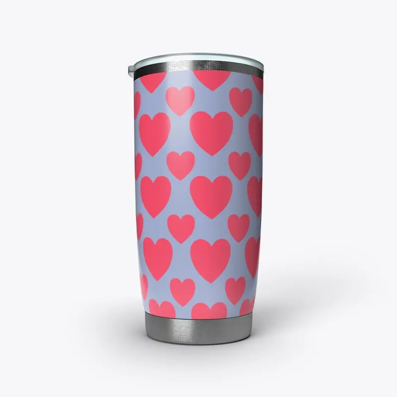 Purple and pink hearts tumbler 