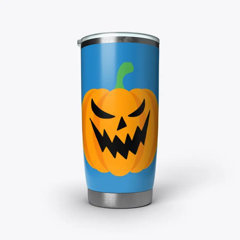 Blue Jack-o'-lantern tumbler 