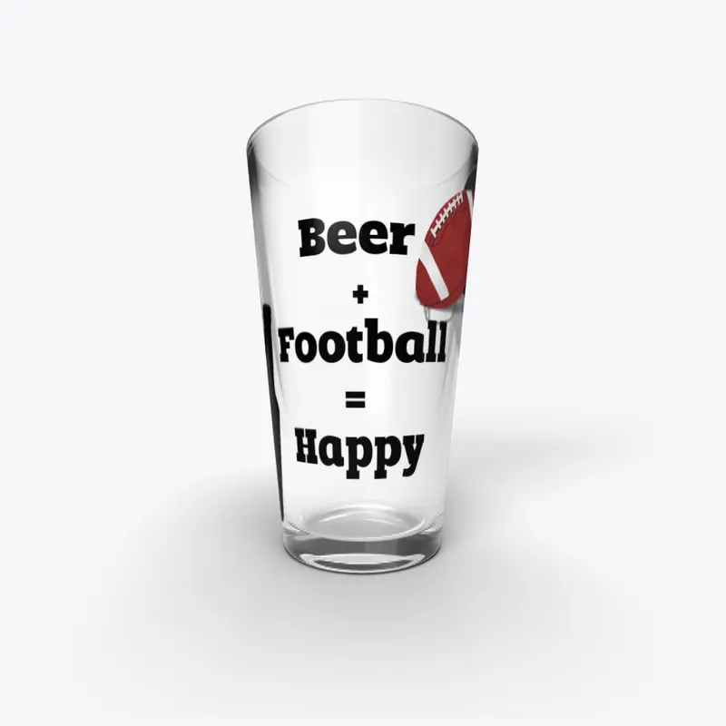 Beer+football pint glass