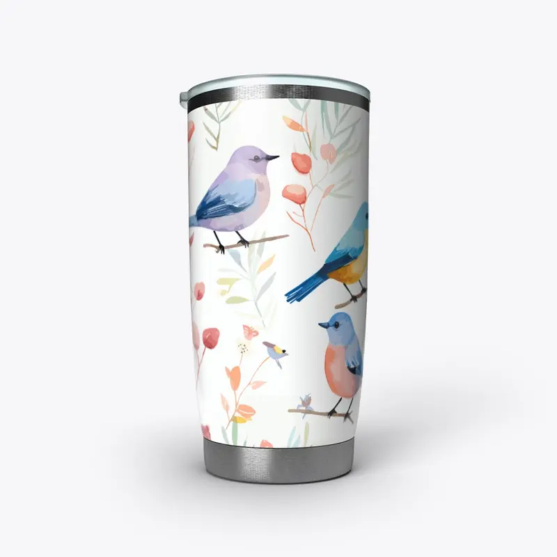 Pastel bird tumbler 