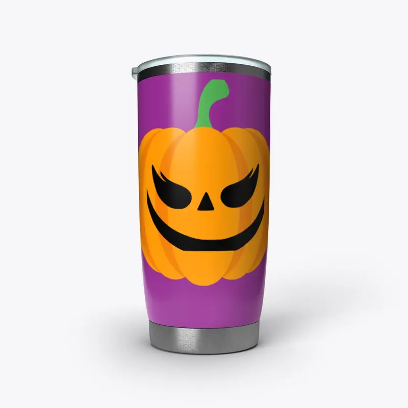 Purple Jack-o'-lantern tumbler 