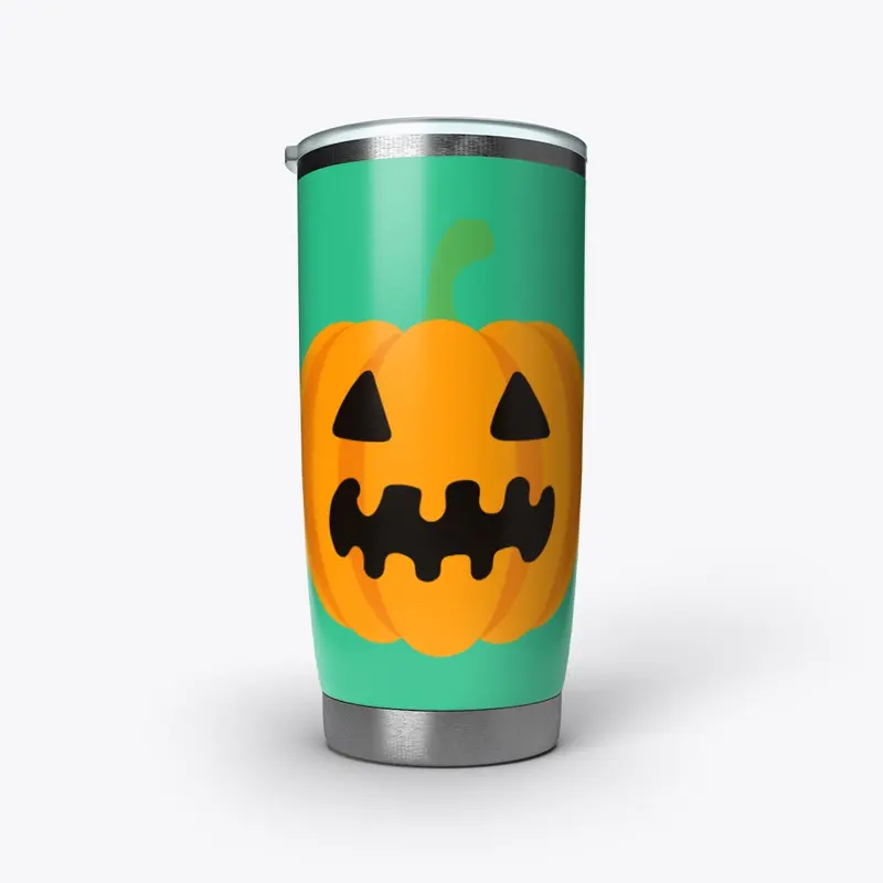 Teal Jack-o'-lantern tumbler 